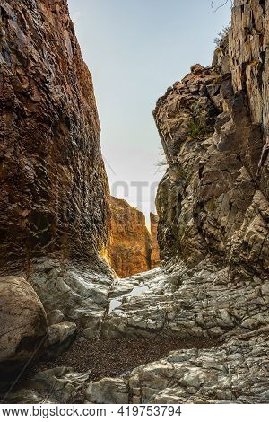 Mostly Dry Waterfall Heading Over The Edge Of Cliff In Big Bend National Park