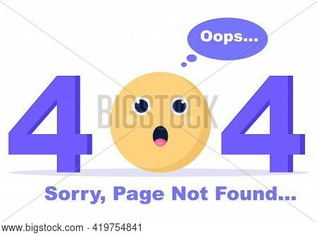 404 Error And Page Not Found Vector Illustration. Lost Connect Problem, Warning Sign, Or Site Breakd