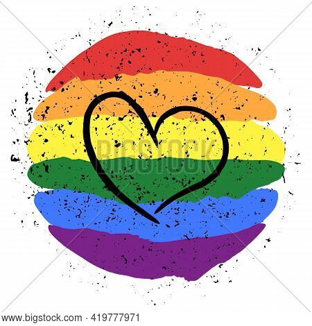 Lgbt Pride Heart Lesbian, Gay, Bisexual, Transgender. Rainbow Flag. Lgbtq Heart. Gay And Lesbian Lov