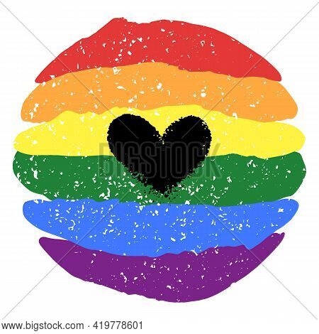 Lgbt Pride Heart Lesbian, Gay, Bisexual, Transgender. Rainbow Flag. Lgbtq Heart. Gay And Lesbian Lov