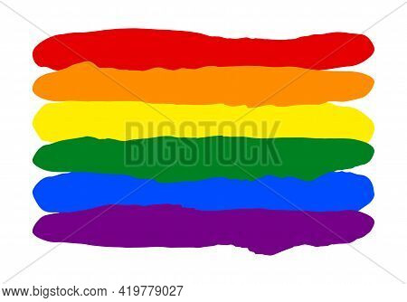 Lgbt Pride Flag Lesbian, Gay, Bisexual, Transgender. Rainbow Flag. Gay And Lesbian Love. Vector Stoc