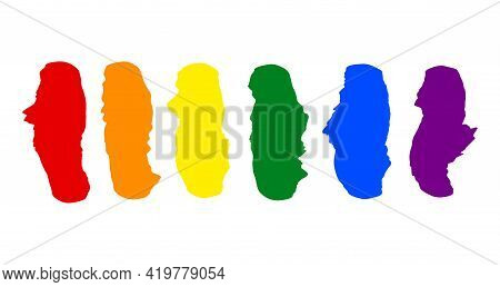 Lgbt Pride Flag Lesbian, Gay, Bisexual, Transgender. Rainbow Flag. Gay And Lesbian Love. Vector Stoc