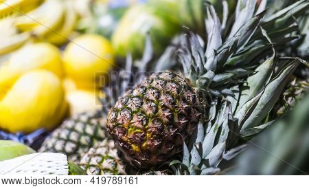 Fresh Fruits Put Up For Sale In Supermarket