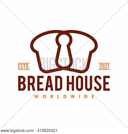 Bakery Bread Logo Template, Bread Shop House Logo