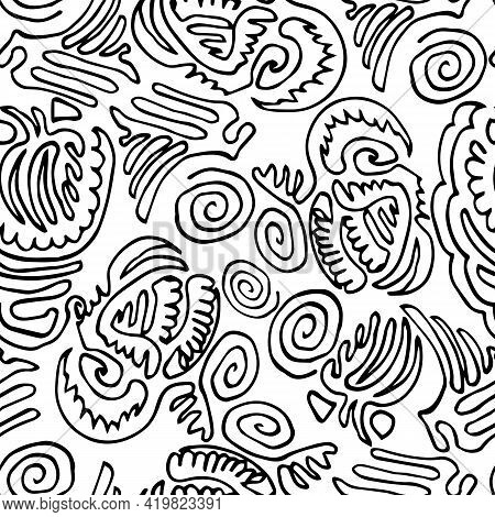 Abstract  Seamless Pattern,hand Drawing,vector Illustration In Doodle Style