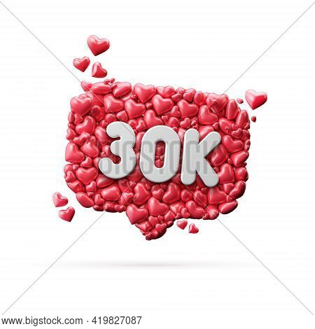 30 Thousand Social Media Influencer Subscribe Or Follow Banner. 3d Rendering