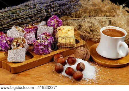 Delicious Food And Drink Preparet For Serving