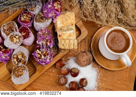Delicious Food And Drink Preparet For Serving