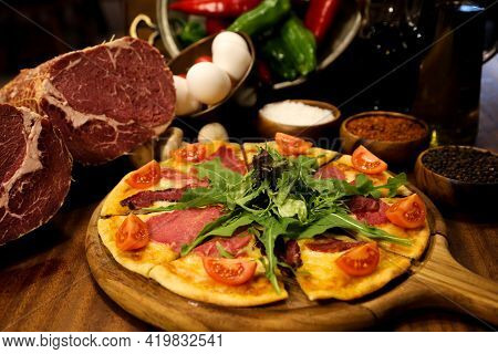 Delicious Food And Drink Preparet For Serving