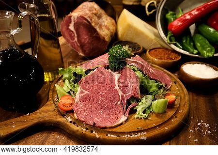 Delicious Food And Drink Preparet For Serving
