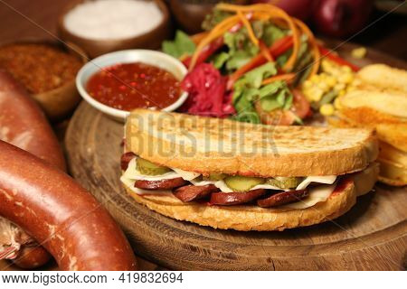 Delicious Food And Drink Preparet For Serving