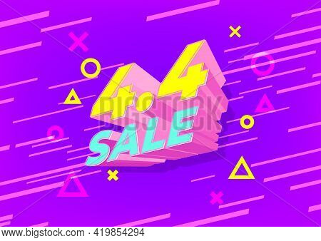 4.4 Shopping Day Sale Poster Or Flyer Design. 4.4 Crazy Sales Online.