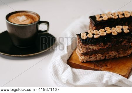 Coffee And Dessert On A White Background