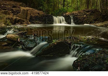 Waterfall In The Park Of The Estalisnau Fountain