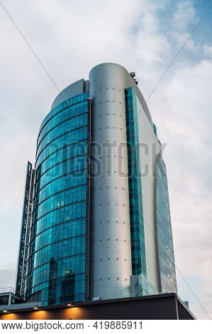 Madrid - May 1, 2021: Low-angle View Of Modern Office Buildings In The Azca Business District In Mad