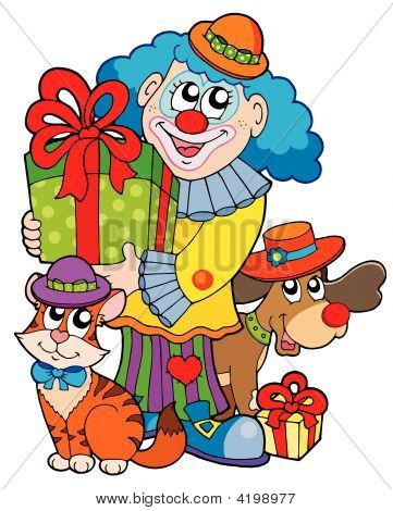 Partij Clown met schattige dieren