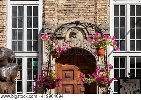 Gdansk, Poland - Sept 6, 2020: Entrance To The Old Gdansk Beer Pub & Cafe At Piwna Street