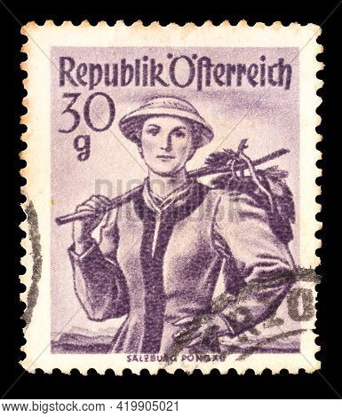 Austria Postage Stamp, Depicting Folk Costume, Year 1948