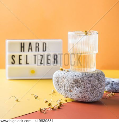 Hard Seltzer Cocktail With Chamomile And Ice