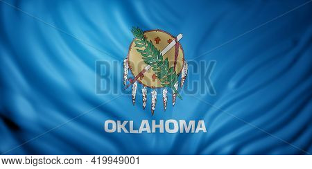 3d Rendering Of A Detailed Oklahoma Usa State Flag