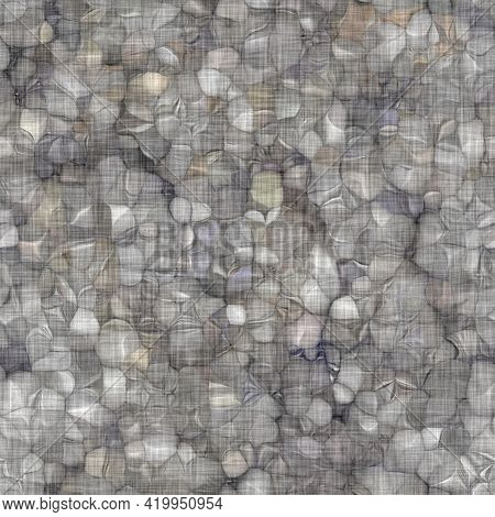 Rustic Blotched Charcoal Grey French Linen Woven Texture Background. Blobby Neutral Old Vintage Clot