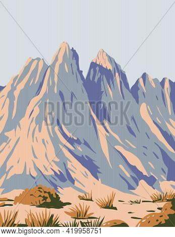 Wpa Poster Art Of Organ Mountains-desert Peaks National Monument Located In Mesilla Valley In The St