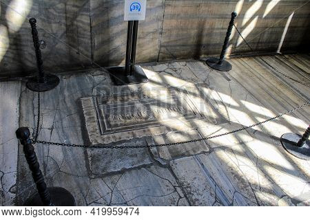Istanbul, Turkey - May 12, 2013: The Tomb Of Enrico Dandolo In Hagia Sophia