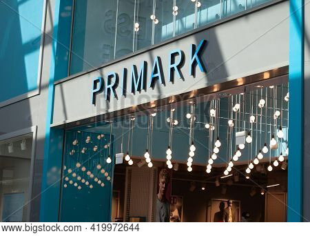 Poland, Poznan - May 08, 2021: Entrance To The Primark Store In Shopping Centre