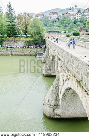 Visegrad, Bosnia, August 16, -  Bosnia And Herzegovina, 2014: The Old Bridge Of Mehmed-pasa Sokolovi