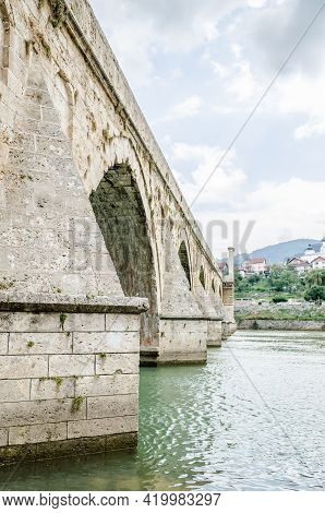 Visegrad, Bosnia, August 16, -  Bosnia And Herzegovina, 2014: The Old Bridge Of Mehmed-pasa Sokolovi