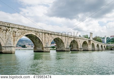 Visegrad, Bosnia, August 16, -  Bosnia And Herzegovina, 2014: The Old Bridge Of Mehmed-pasa Sokolovi