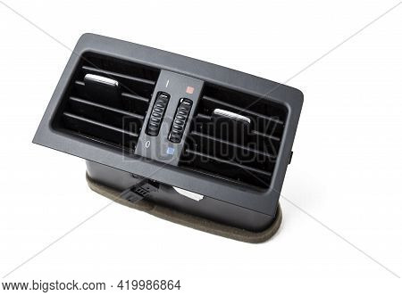 A Close-up View Of A Part Of The Interior Of A Modern Car With A View Of The Ventilation Deflector O