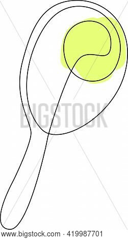 Tennis Racket And Ball Hand Drawing One Line Sketch Continuous