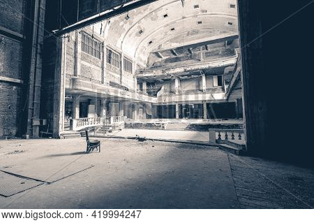 Urbex, Old Abandoned Old Theater Somewhere In Belgium.