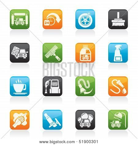 car wash objects and icons