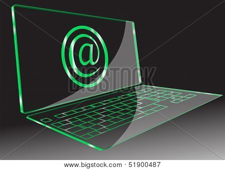 transparent computer. Vector
