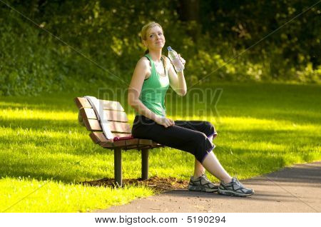 Woman Resting After Workout