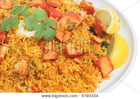 Caril de frango indiano Tikka Biriani