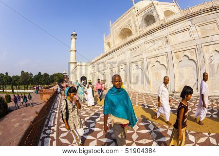 People Visit Taj Mahal In Agra, India