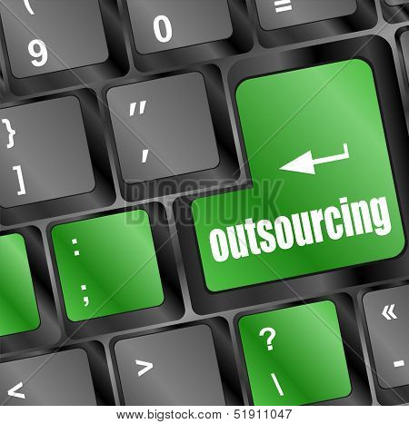 Outsourcing Button On Computer Keyboard Key