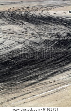 Tire Marks On Road Track