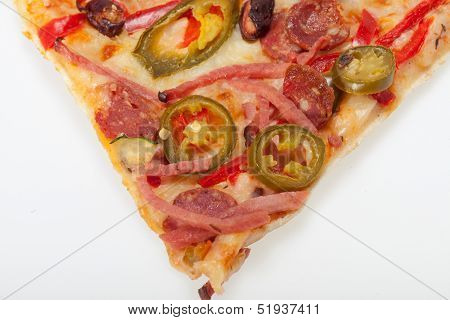 delicious italian pizza isolated over white background