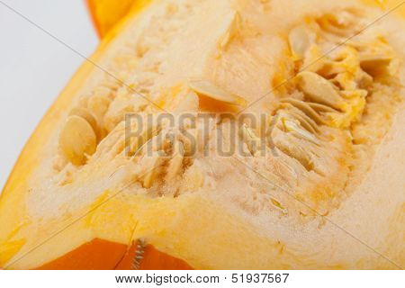 Fresh orange pumpkin isolated on white background