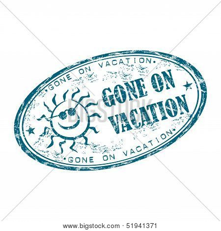 Gone on vacation stamp