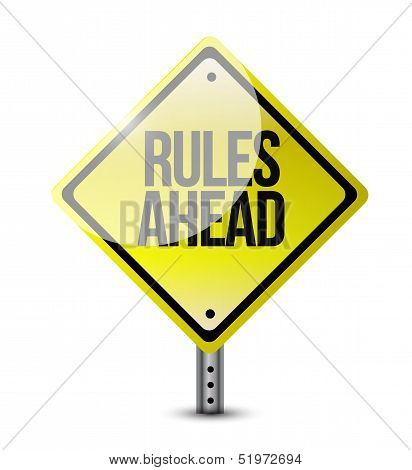 Rules Ahead Road Sign Illustration Design