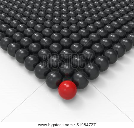 Leading Metallic Ball Showing Leadership Or Acheiving