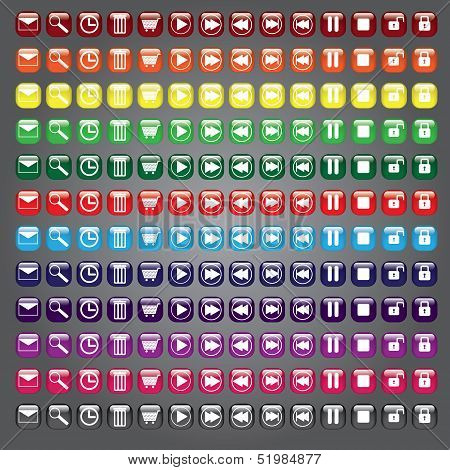 Web icons buttons collection