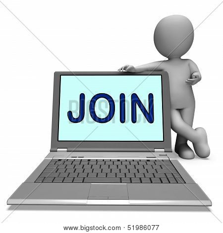 Join On Laptop Shows Enlist Membership Or Volunteer Online