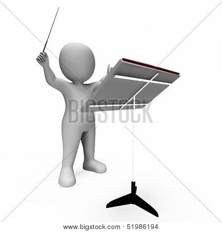 Music Conductor Shows Musician Orchestra Director Directing