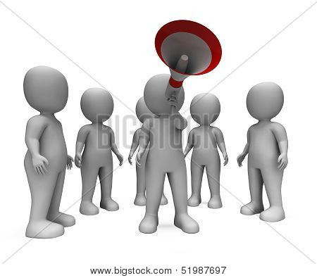 Loud Hailer Character Shows Speech Guidance And Announcement